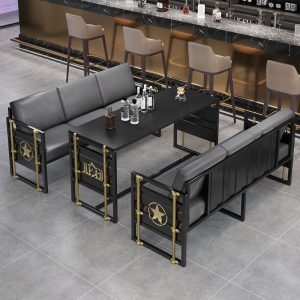 Bàn ghế Ghế Sofa Sắt Rèn Cà Phê Thịt Nướng Nhà Hàng Thương Mại Bàn Ăn Ghế Phong Cách Công Nghiệp Ghế Bar Clear Bar Phong Cách