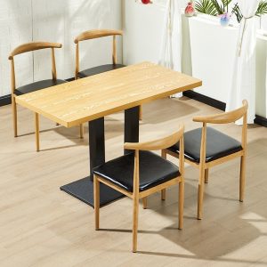 Bàn ghế Ghế sừng sắt rèn đơn giản hiện đại thương mại đồ ăn nhẹ quán trà sữa Bàn nhà hàng mì căn tin lẩu ăn nhanh Bàn ghế - Hình 3