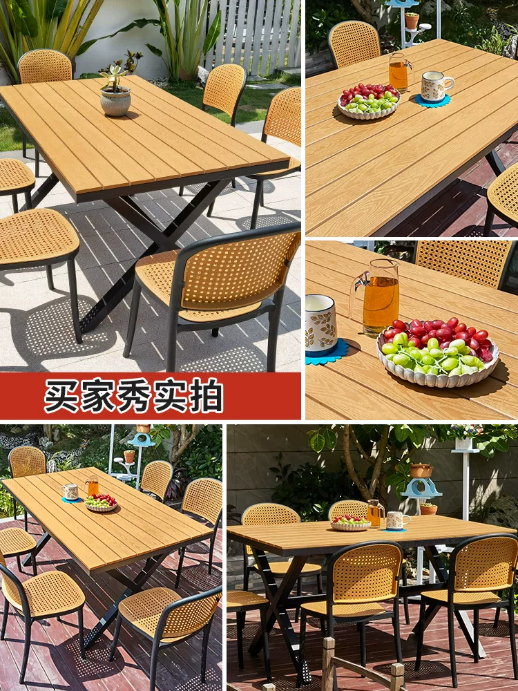 Bàn ghế giả gỗ ngoài trời - Ghế sân vườn, chống thấm nước và chống ẩm ngoài trời, sân thượng, sân biệt thự, bàn ghế gỗ nhựa - Hình 2 Bàn ghế giả gỗ ngoài trời - Ghế sân vườn, chống thấm nước và chống ẩm ngoài trời, sân thượng, sân biệt thự, bàn ghế gỗ nhựa - Hình 2
