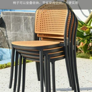 Bàn ghế giả gỗ ngoài trời - Ghế sân vườn, chống thấm nước và chống ẩm ngoài trời, sân thượng, sân biệt thự, bàn ghế gỗ nhựa - Hình 5