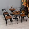 Bàn ghế giải trí bằng sắt Mỹ đơn giản phong cách quầy bar cafe ban công nâng Bàn tròn nhỏ bằng gỗ nguyên khối