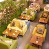 Bàn ghế Giải Trí Cafe Sofa Bàn Ghế Món Tráng Miệng Burger Quán Trà Sữa Nhà Hàng Tây Đơn Đôi Ghế Vải Nghệ Thuật