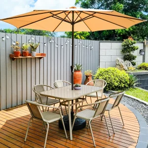 Bàn ghế giải trí ngoài trời có ô, ghế mây, bộ ba món - Sân thượng thoáng mát, ban công thư giãn, chống nắng - Bàn ghế ngoài sân - Hình 2