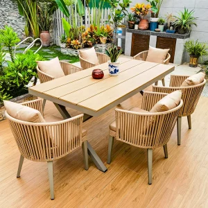 Bàn Ghế Giải Trí Ngoài Trời, Ghế Mây Sân Vườn, Cà Phê Ngoài Trời, Bàn Ghế Sân Vườn Mây Nhựa Hợp Kim Ngoài Trời - Hình 2