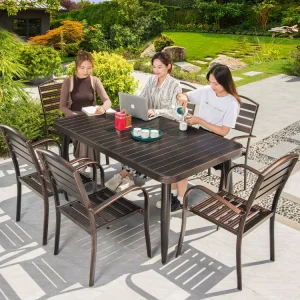 Bàn ghế giải trí ngoài trời, sân hợp kim nhôm biệt thự ngoài trời, ban công sân thượng giải trí chống nắng, bàn ghế đơn giản. - Hình 2
