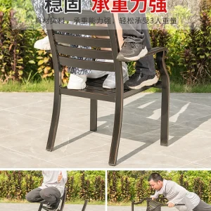 Bàn Ghế Giải Trí Ngoài Trời Sân Nhôm Kính Thiên Văn Bàn Dài Sân Vườn Ban Công - Hình 4