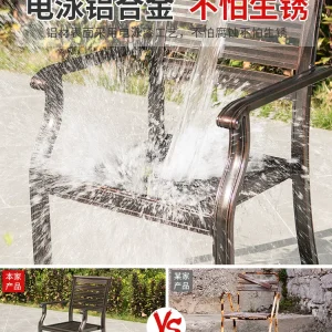 Bàn Ghế Giải Trí Ngoài Trời Sân Nhôm Kính Thiên Văn Bàn Dài Sân Vườn Ban Công - Hình 5