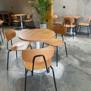 Bàn ghế gió công nghiệp cafe Bàn ghế cà phê cao cấp tráng miệng tiệm bánh Bàn tròn sắt rèn ghế giải trí thương mại - Hình 2