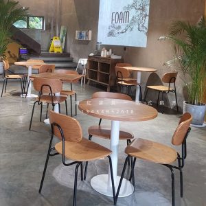 Bàn ghế gió công nghiệp cafe Bàn ghế cà phê cao cấp tráng miệng tiệm bánh Bàn tròn sắt rèn ghế giải trí thương mại - Hình 3