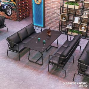 Bàn ghế Gió công nghiệp cafe nhà hàng tây trà sữa rèn sofa sắt ăn thanh bar thanh toán bù trừ ghế Bàn ăn ghế - Hình 3