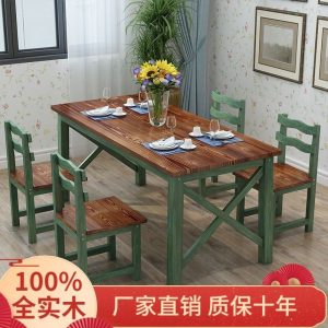 Bàn ghế Gỗ Chắc Chắn Vuông Bàn Ăn Cũ Bàn Cửa Hàng Hoa Gỗ Dài Bàn Ăn Bộ bàn Ghế Nhà Bàn Ăn - Hình 2