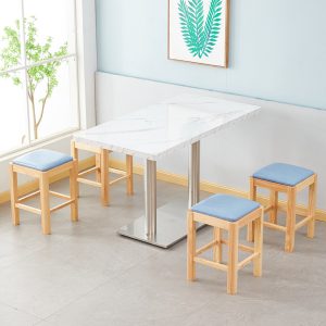 Bàn ghế Gỗ đặc vuông phân thức ăn nhanh quầy bar Bàn ghế nhà hàng mì phân ăn sáng cay nóng nhà hàng Bàn ghế bảng Bàn ăn bằng gỗ thương mại - Hình 3