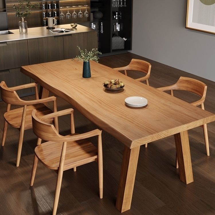 Bàn ghế Gỗ hình chữ nhật Bàn ăn gỗ đặc và ghế Bắc Âu đơn giản nhà hàng Bàn ăn cafe Bàn cổ điển Mỹ - Hình 3 Bàn ghế Gỗ hình chữ nhật Bàn ăn gỗ đặc và ghế Bắc Âu đơn giản nhà hàng Bàn ăn cafe Bàn cổ điển Mỹ - Hình 3
