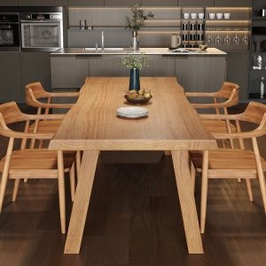 Bàn ghế Gỗ hình chữ nhật Bàn ăn gỗ đặc và ghế Bắc Âu đơn giản nhà hàng Bàn ăn cafe Bàn cổ điển Mỹ - Hình 4