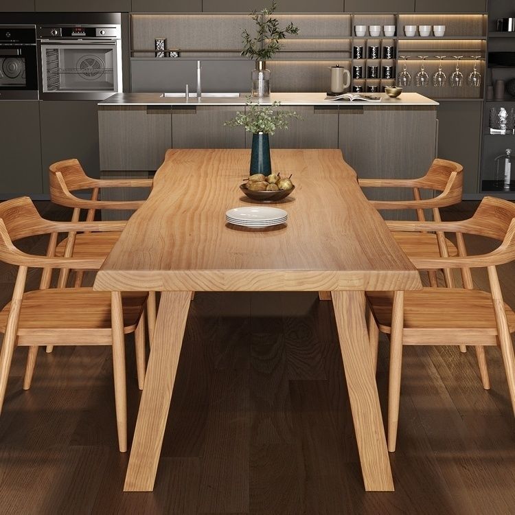 Bàn ghế Gỗ hình chữ nhật Bàn ăn gỗ đặc và ghế Bắc Âu đơn giản nhà hàng Bàn ăn cafe Bàn cổ điển Mỹ - Hình 4 Bàn ghế Gỗ hình chữ nhật Bàn ăn gỗ đặc và ghế Bắc Âu đơn giản nhà hàng Bàn ăn cafe Bàn cổ điển Mỹ - Hình 4