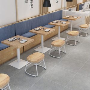 Bàn ghế Gỗ nguyên khối Bàn ăn nhanh quán ăn nhẹ quán cà phê trà sữa cửa hàng burger nhà hàng Bàn ghế đơn giản Bàn vuông nhỏ thương mại - Hình 2