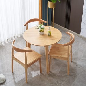 Bàn ghế gỗ nguyên khối đơn giản – Bàn tròn nhỏ cho ban công, tiếp khách, đàm phán, hoặc làm bàn cafe - Hình 2