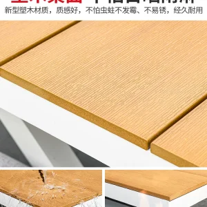 Bàn ghế gỗ nhựa, mây trắng - Thiết kế đơn giản cho sân thượng và hiên nhà chống nước - Hình 2