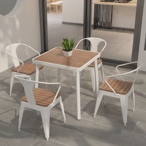 Bàn ghế gỗ nhựa ngoài trời, gỗ chống ăn mòn sân vườn, bàn ăn giải trí ngoài trời, ban công sân vườn ngoài trời, bàn ghế cafe kết hợp - Hình 3