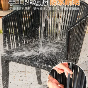 Bàn ghế gỗ nhựa ngoài trời - Quán trà sữa ngoài trời, bàn ghế gỗ chống ẩm, sân ban công, sân vườn, giải trí bàn ghế gỗ nhựa - Hình 3
