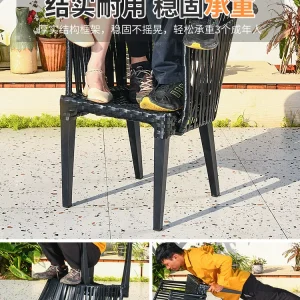 Bàn ghế gỗ nhựa ngoài trời - Quán trà sữa ngoài trời, bàn ghế gỗ chống ẩm, sân ban công, sân vườn, giải trí bàn ghế gỗ nhựa - Hình 5