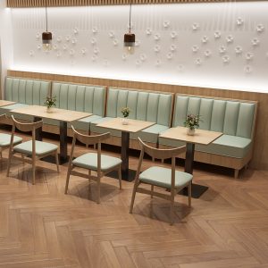 Bàn ghế Gỗ treo tường gian hàng đồ ăn phương tây cafe sofa trà sữa tráng miệng phục vụ ăn nhẹ Bàn ghế - Hình 2