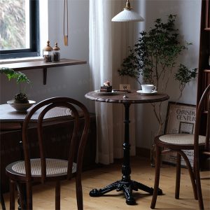 Bàn ghế Hải âu ren Bàn tròn gỗ Bàn cafe quán trà sữa nhà hàng phương tây Bàn ghế Bàn ăn kiểu Pháp - Hình 2