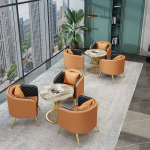 Bàn ghế Hiện đại sang trọng đàm phán Bàn ghế quán cà phê sofa bộ phận bán hàng kinh doanh giải trí sofa tiếp tân - Hình 2