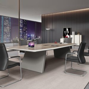 Bàn ghế hội nghị văn phòng đơn giản hiện đại bàn dài cong đơn giản bàn tiếp khách phòng đàm phán lớn nhỏ - Hình 2