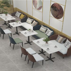 Bàn ghế Internet nhẹ món tráng miệng sang trọng quán trà sữa phiến Bàn ghế cà phê nhà hàng phương tây ghế sofa Bàn ăn ghế - Hình 3
