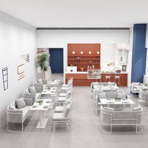 Bàn ghế Internet nổi tiếng quán trà sữa quán cà phê Bàn ghế quán ăn nhẹ giản dị đôi ghế sofa ghế nhà hàng tráng miệng uống - Hình 2