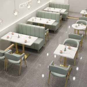 Bàn ghế Internet quán cà phê nổi tiếng phục vụ đồ ăn nhẹ bánh hamburger tráng miệng cửa hàng trà sữa ghế sofa Bàn ghế đơn giản hiện đại dựa vào tường