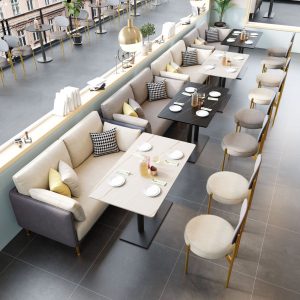 Bàn ghế Internet quán cà phê quán trà sữa công nghệ sofa vải Bàn ghế màu sắc phù hợp cửa hàng tráng miệng bộ phận bán hàng đàm phán lễ tân - Hình 2