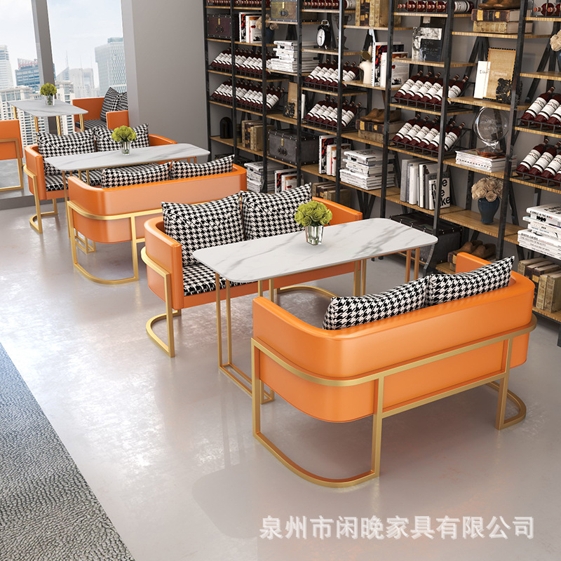 Bàn ghế Internet quán cà phê quán trà sữa giải trí sofa Bàn ghế phong cách ins cửa hàng bánh tráng miệng ghế sofa đôi - Hình 2 Bàn ghế Internet quán cà phê quán trà sữa giải trí sofa Bàn ghế phong cách ins cửa hàng bánh tráng miệng ghế sofa đôi - Hình 2