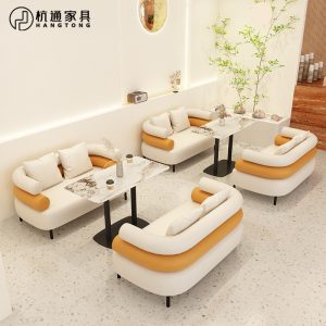 Bàn ghế Internet quán cà phê quán trà sữa giản dị sofa tráng miệng bánh cuốn sách thanh bộ phận bán hàng đàm phán Bàn ghế tiếp tân - Hình 2