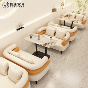 Bàn ghế Internet quán cà phê quán trà sữa giản dị sofa tráng miệng bánh cuốn sách thanh bộ phận bán hàng đàm phán Bàn ghế tiếp tân