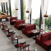 Bàn ghế Internet quán trà sữa nhà hàng phương tây quán cà phê Bàn ăn và ghế nội thất phòng ăn tường sofa Bàn ghế gỗ