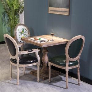Bàn ghế Italy Bàn ăn bằng gỗ nguyên khối Bàn cafe Bàn ghế 4 người log Bàn vuông Mỹ Bàn đàm phán Bàn làm việc - Hình 2