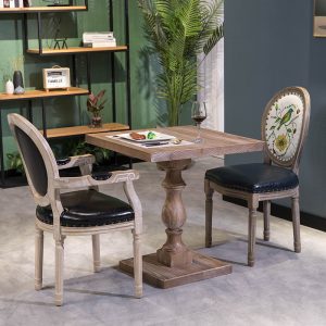 Bàn ghế Italy Bàn ăn bằng gỗ nguyên khối Bàn cafe Bàn ghế 4 người log Bàn vuông Mỹ Bàn đàm phán Bàn làm việc - Hình 3