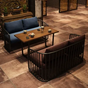 Bàn Ghế Kết Hợp Bàn Gỗ Nguyên Khối Quán Cà Phê, Sàn Sofa Thanh, Đồ Nướng, Cửa Hàng Trà Sữa, Nhà Hàng Phương Tây - Hình 3