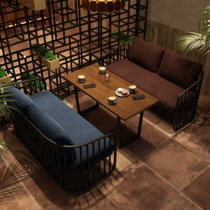 Bàn Ghế Kết Hợp Bàn Gỗ Nguyên Khối Quán Cà Phê, Sàn Sofa Thanh, Đồ Nướng, Cửa Hàng Trà Sữa, Nhà Hàng Phương Tây