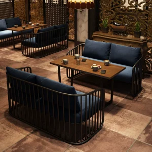Bàn Ghế Kết Hợp Bàn Gỗ Nguyên Khối Quán Cà Phê, Sàn Sofa Thanh, Đồ Nướng, Cửa Hàng Trà Sữa, Nhà Hàng Phương Tây - Hình 4