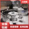 Bàn ghế lẩu điện cảm ứng tích hợp Bàn ghế thép không gỉ than lửa nhà hàng đồ ăn nhanh Bàn tròn
