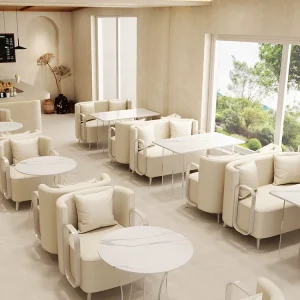 Bàn ghế lễ tân, khu vực nghỉ ngơi đàm phán, nhà hàng Tây, quán cà phê và trà sữa, sofa quầy bar - Hình 2