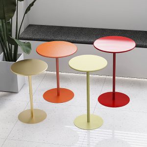 Bàn ghế Mới lưới nhỏ màu đỏ ins phong cách Bàn ban công Bàn cà phê giải trí sáng tạo Bàn trà quán trà sữa Bàn ăn Bàn tròn nhỏ - Hình 2