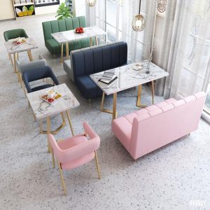 Bàn ghế Món tráng miệng đơn giản và tươi mát quán trà sữa Bàn ghế quán cà phê nhà hàng phương tây bánh hamburger quầy bar bán đồ ăn nhẹ dựa vào tường ghế sofa - Hình 2