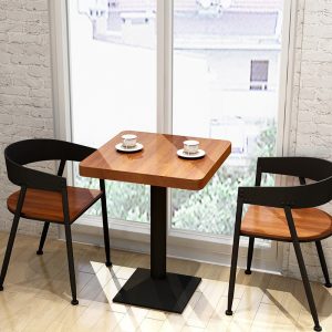 Bàn ghế Mỹ gỗ đặc quán cà phê Bàn ăn và ghế quán trà sữa giản dị sắt rèn phong cách cổ điển Bàn ghế quán nước giải khát Bàn tròn nhỏ