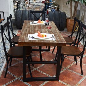 Bàn ghế Mỹ phong cách cổ điển Bàn ghế ăn bằng gỗ nguyên khối lẩu quán trà sữa cafe Bàn ghế Bàn họp văn phòng Bàn máy tính