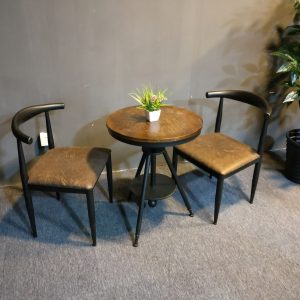 Bàn ghế Mỹ Sắt Cafe Nhà Hàng Nhỏ Bàn Nhạc Ăn Thanh Nhà Hàng Gỗ Chắc Chắn Bàn Ăn Ghế Tựa Lưng - Hình 2