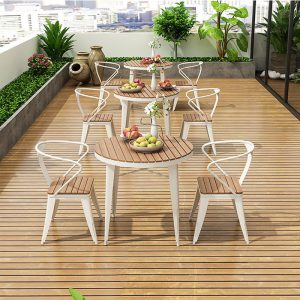 Bàn ghế ngoài trời Bắc Âu Bàn ghế vườn nhà đơn giản quán cà phê quán trà sữa bên ngoài Bàn ghế giải trí - Hình 4